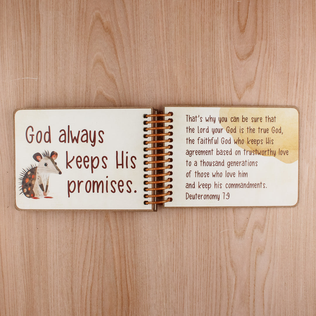 Forest Friends God’s Promises Book with Custom Message | Catholic Baptism Gift - inAWE Handmade Gifts, Personalized Gifts, Spiritual Gifts 