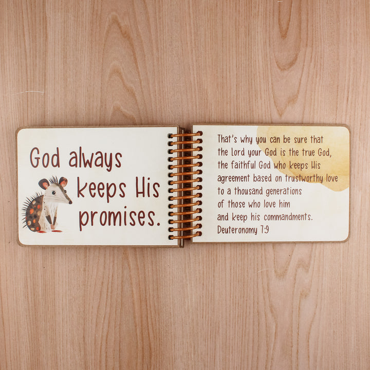 Forest Friends God’s Promises Book with Custom Message | Catholic Baptism Gift - inAWE Handmade Gifts, Personalized Gifts, Spiritual Gifts 