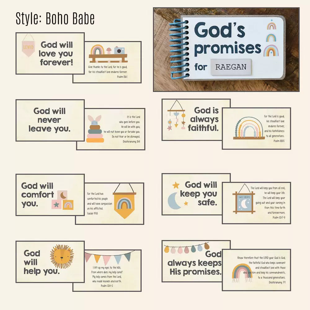 Baby Personalized Gift - Unique Handcrafted Book Filled with God's Promises and Bible Verses - inAWE Handmade Gifts, Personalized Gifts, Spiritual Gifts 