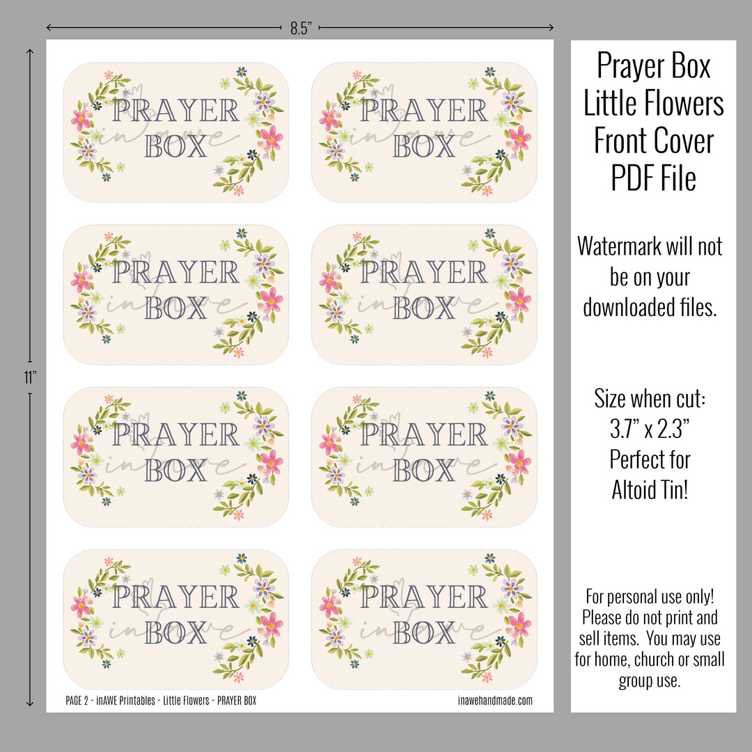 DIY Prayer Box Printable with Delicate Floral Design | Perfect Prayer Crafts for Women