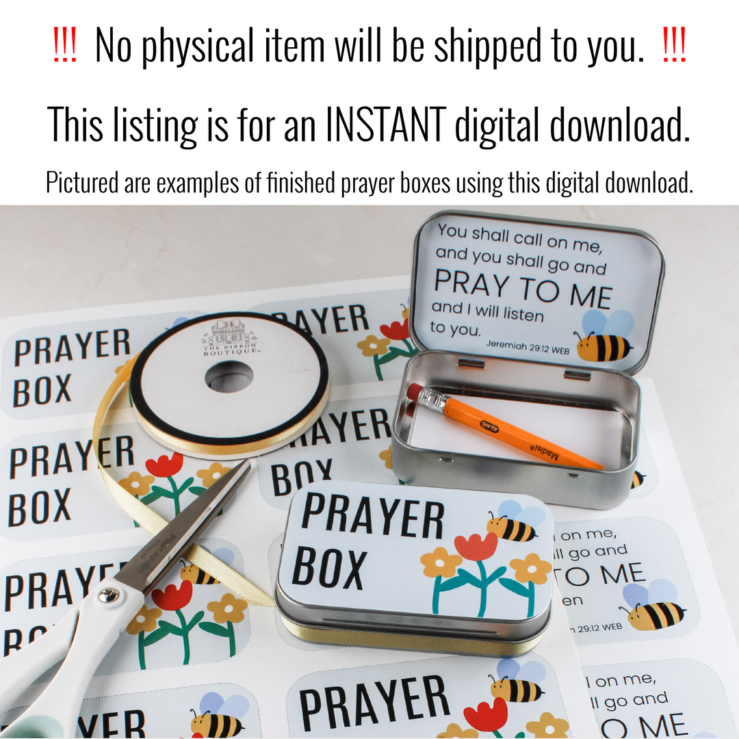 DIY Prayer Box Printable for Kids with Bees & Flowers | Fun Prayer Craft for Sunday School