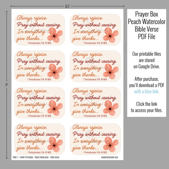 Pray Label Printable DIY Prayer Box Printable - Pray Without Ceasing | Ideal for Women’s Mi ...