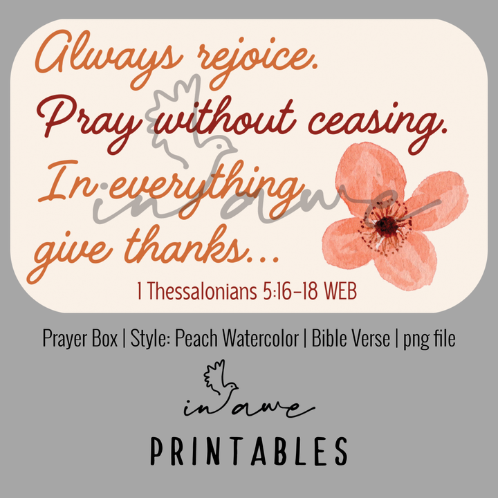 DIY Prayer Box Printable - Pray Without Ceasing | Ideal for Women’s Ministry Events - inAWE Handmade Gifts, Personalized Gifts, Spiritual Gifts 