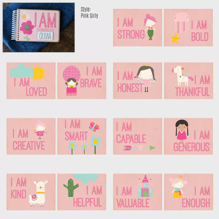Personalized kids book with I AM affirmation words