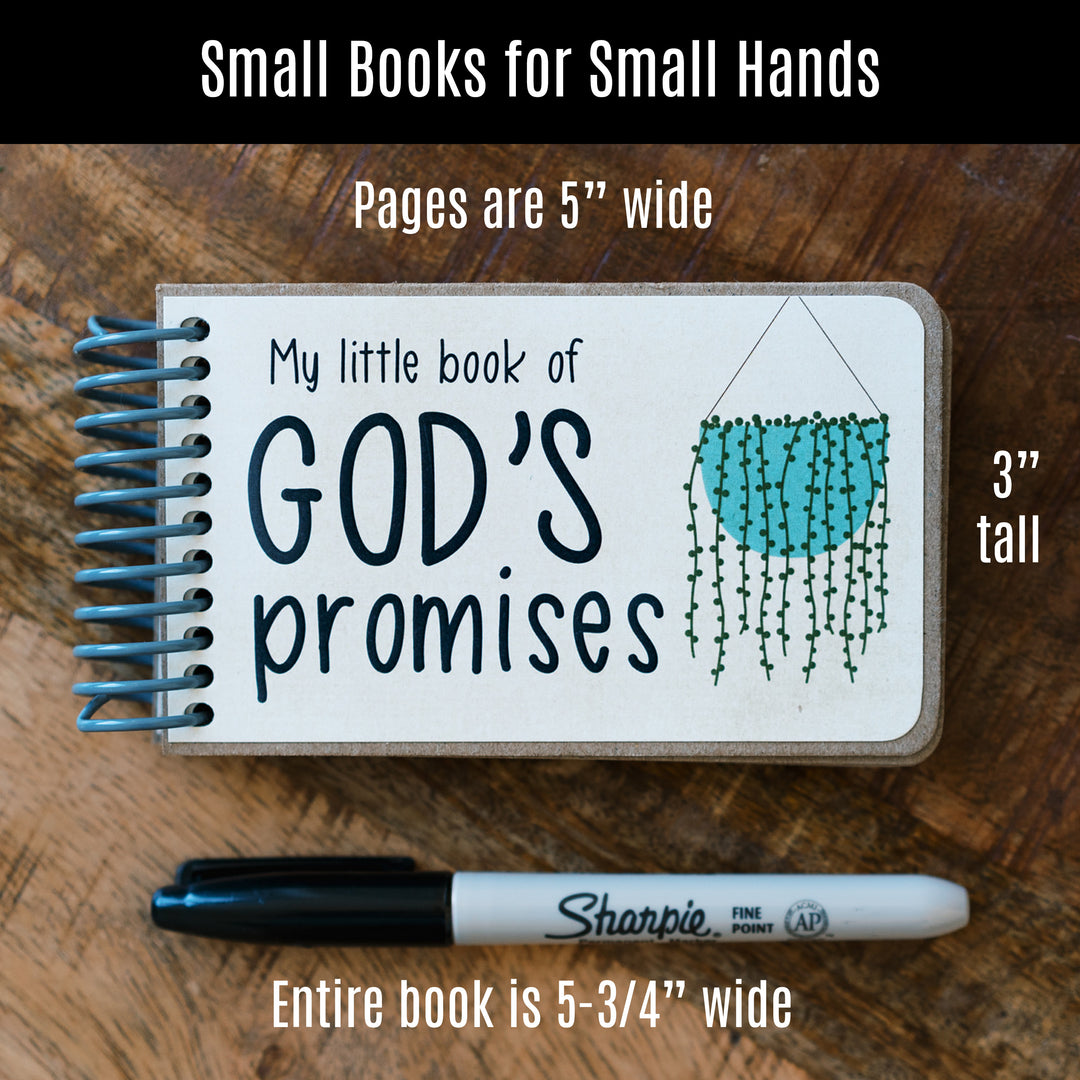 babys first birthday gift - promise book page dimensions are 3 inch tall by 5 inch wide.