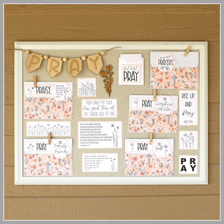 Physical prayer board kit blush pink accents.