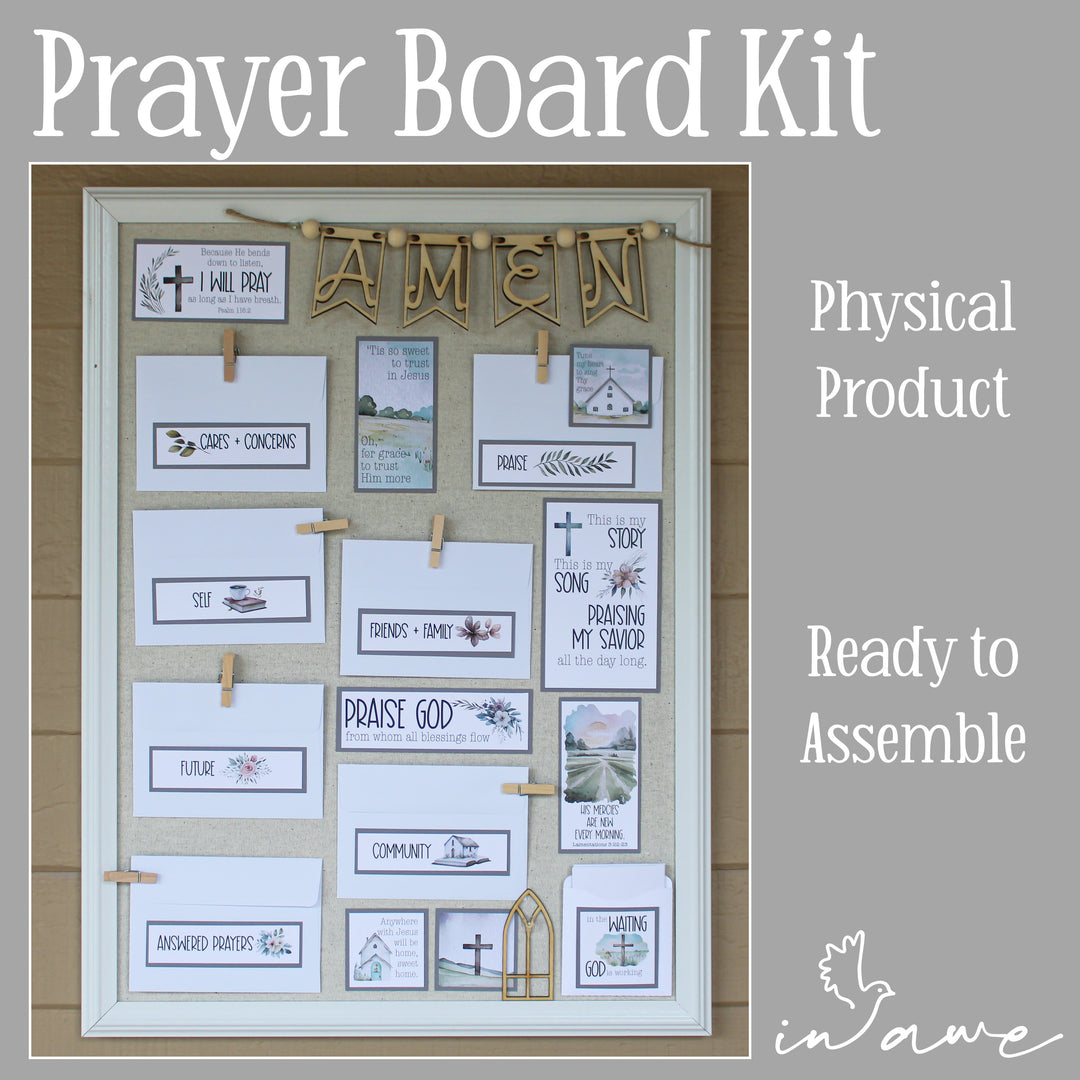 Prayer Board Kit with Envelopes | Church Hymns Lyrics, Bible Verses + Christian Quotes