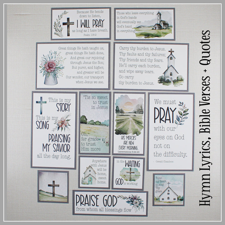 Prayer Board Kit with Envelopes | Church Hymns Lyrics, Bible Verses + Christian Quotes