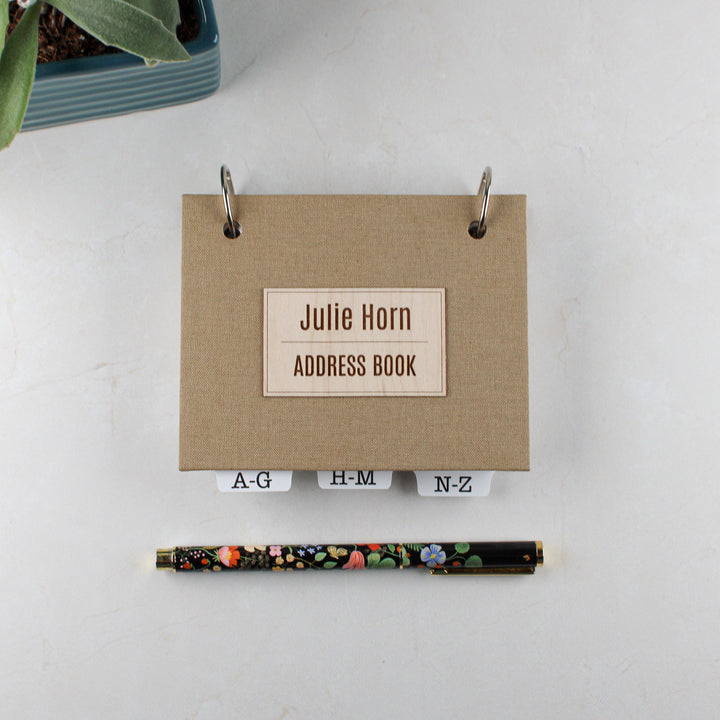 Address Book with Refillable Pages and Alpha Tabs - inAWE Handmade Gifts, Personalized Gifts, Spiritual Gifts 