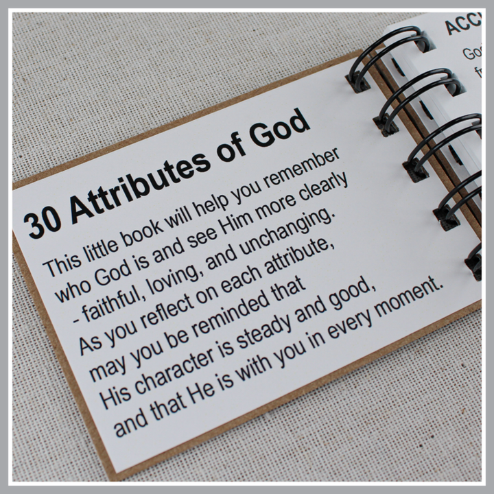 Attributes of God Book | 30 Biblical Characteristics of God with Bible Verses | Christian Bible Study Gift
