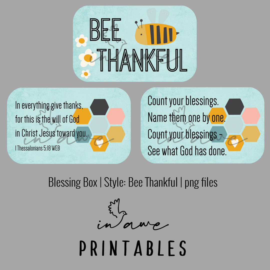 Sunday School Craft - Bee Thankful Gratitude Printable for Kids