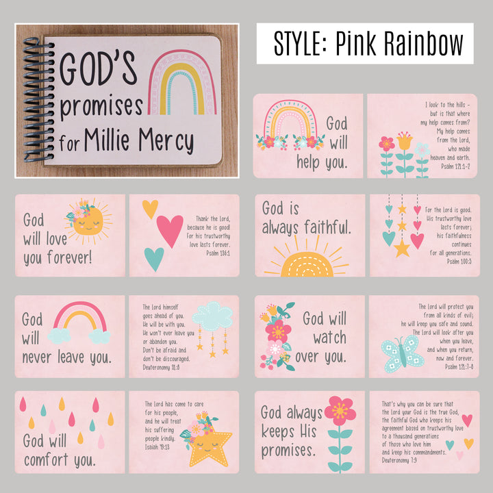 Personalized baptism gift - 7 promises of God with Bible verses for kids