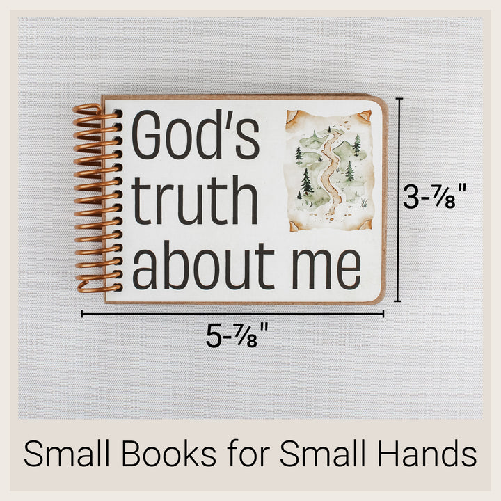 Size of Happy Camper Christian affirmation book for kids.