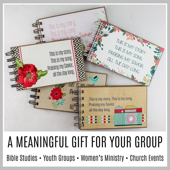 Assorted Christian prayer journals for Bible studies, youth groups, women’s ministry and church events.