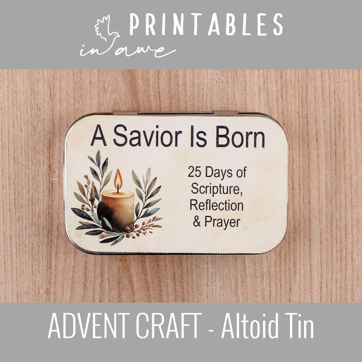 Christmas Advent Devotional Printable | DIY Advent Craft and Family Activity | 25-Day Countdown with Scripture and Prayer - inAWE Handmade Gifts, Personalized Gifts, Spiritual Gifts 