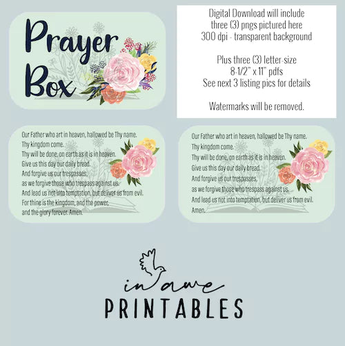 diy prayer box project - png files and pdf.