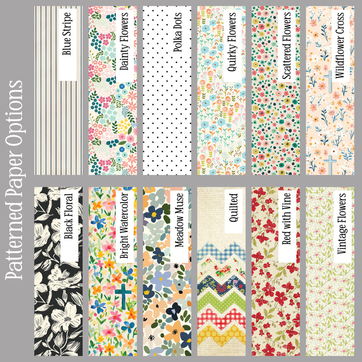 Inspirational religious wall art pattern paper options available.