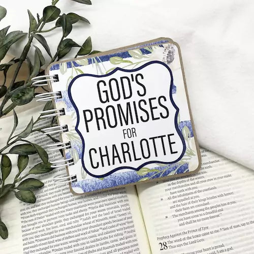 Bible Verse Book with Printed Title - Floral Blue - inAWE Handmade Gifts, Personalized Gifts, Spiritual Gifts 