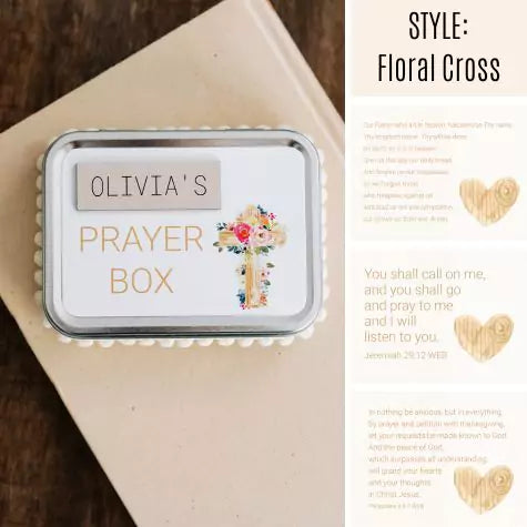 First Communion Gift for Girls - Personalized Prayer Box - inAWE Handmade Gifts, Personalized Gifts, Spiritual Gifts 