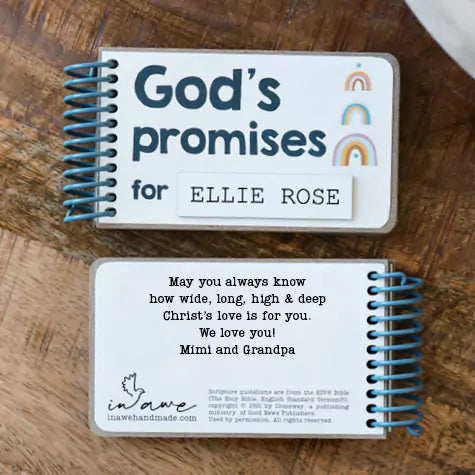 Personalized God's Promise Book - Unique Baptism Godchild Gift with Custom Message - inAWE Handmade Gifts, Personalized Gifts, Spiritual Gifts 