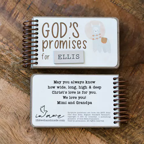 God's Promises Personalized Board Book – Handcrafted, Custom Religious Gift - inAWE Handmade Gifts, Personalized Gifts, Spiritual Gifts 