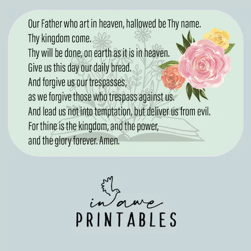 Prayer box diy project - png file of the Lord's Prayer.