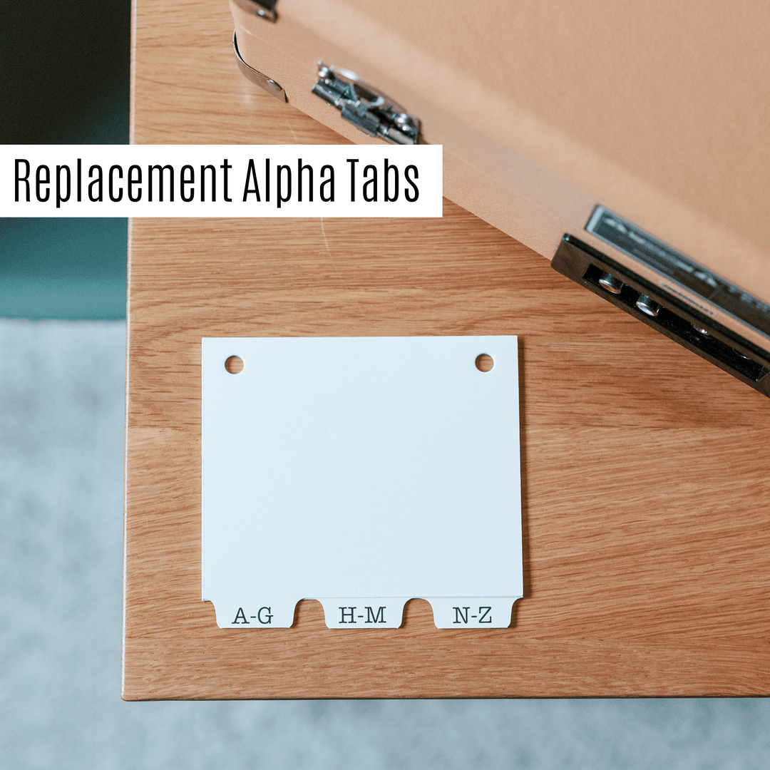 Replacement alpha tabs for password book by inawehandmade.com.