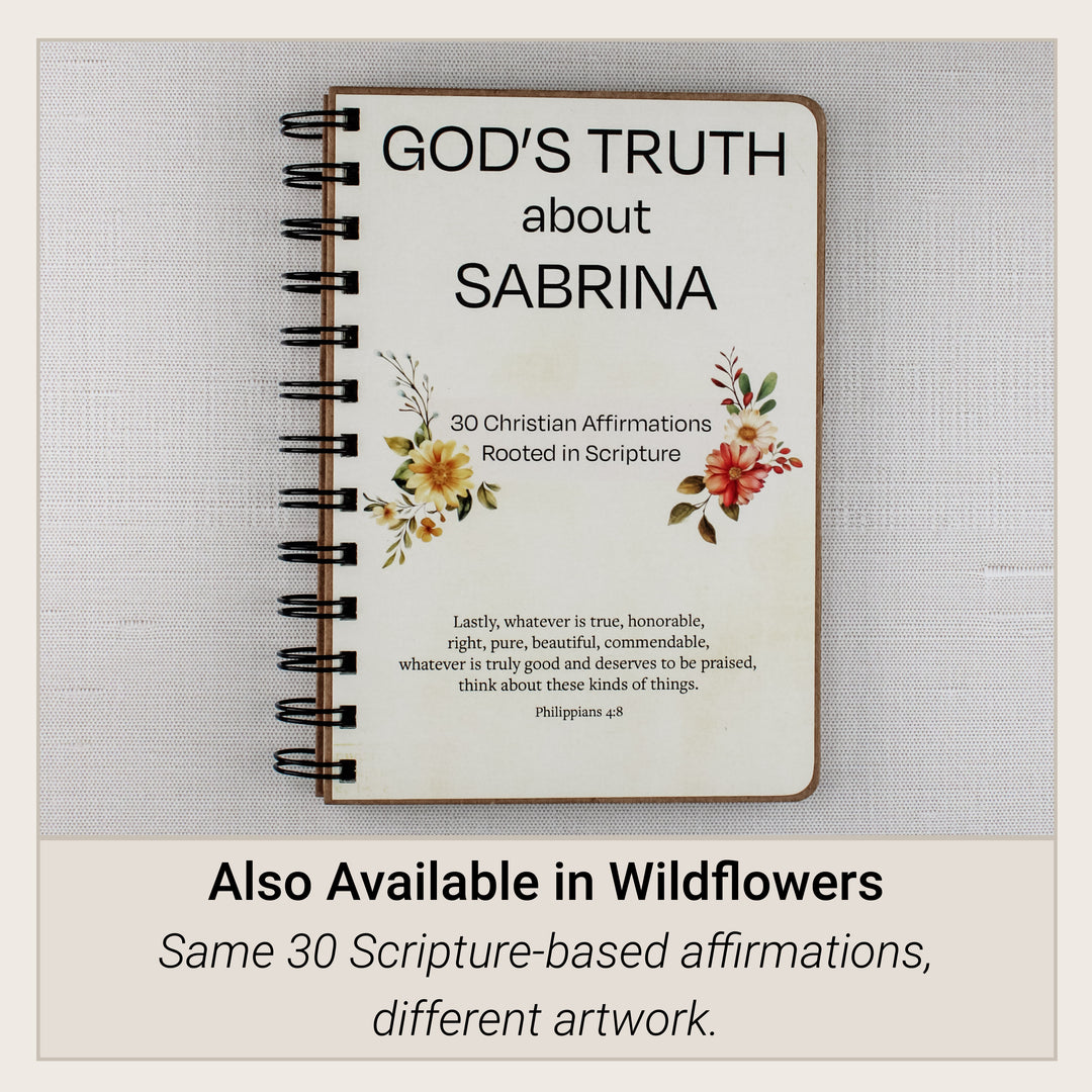 Wildflowers version of the Christian affirmation book with the same 30 Scripture-based affirmations and floral artwork.