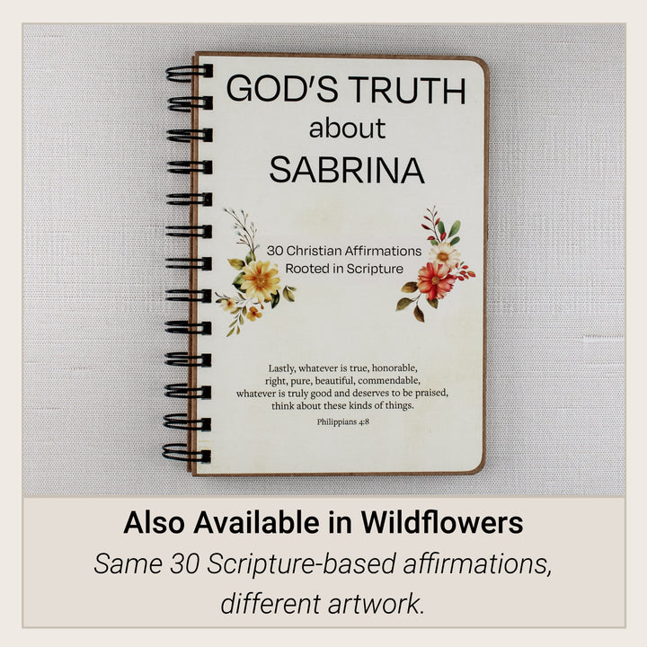 Wildflowers version of the Christian affirmation book with the same 30 Scripture-based affirmations and floral artwork.