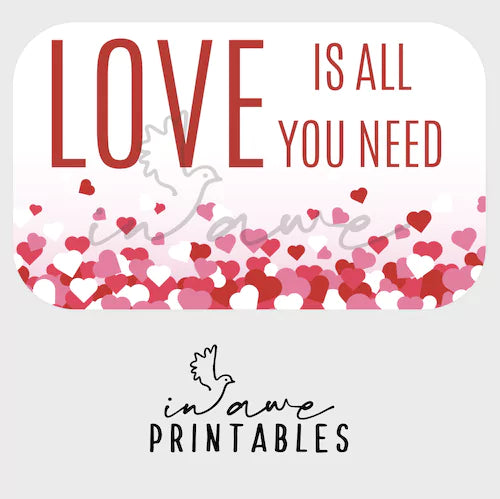 png download for Valentine's Day - Love is all you need with heart confetti.