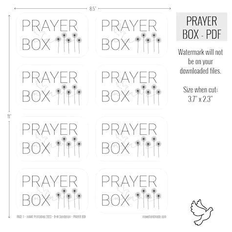 Creative Christian Activities: Printable Prayer Box Project for All Ages - inAWE Handmade Gifts, Personalized Gifts, Spiritual Gifts 