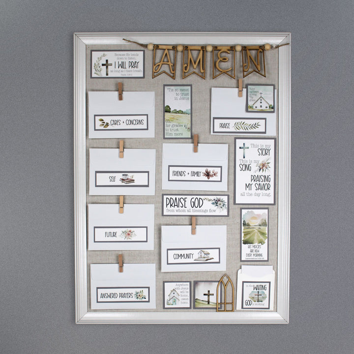Prayer Board Kit with Envelopes | Church Hymns Lyrics, Bible Verses + Christian Quotes - Christian craft ideas