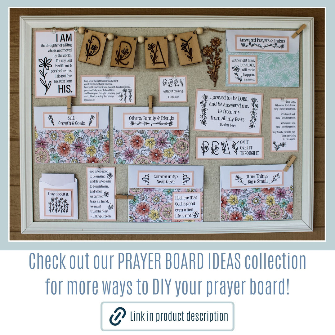 Visit our prayer board ideas collection for your prayer room, prayer closet, prayer wall or prayer corner.