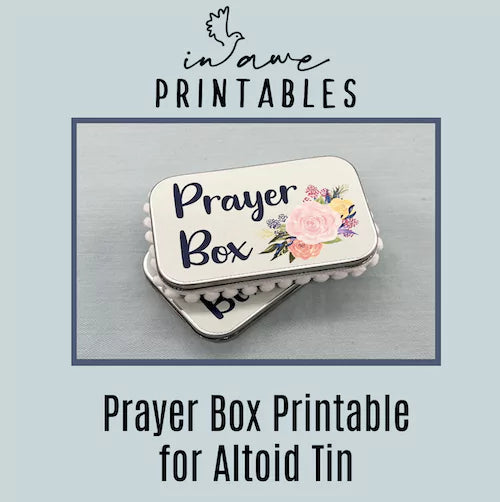 prayer box diy project with floral graphics.