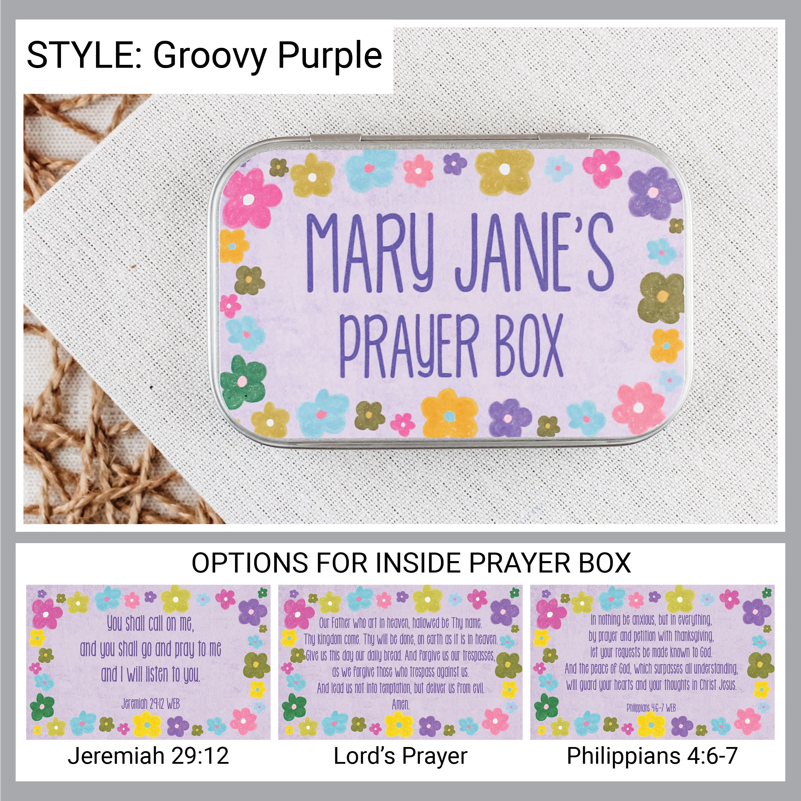 Personalized Prayer Box with Bible Verse | inAWE Handmade
