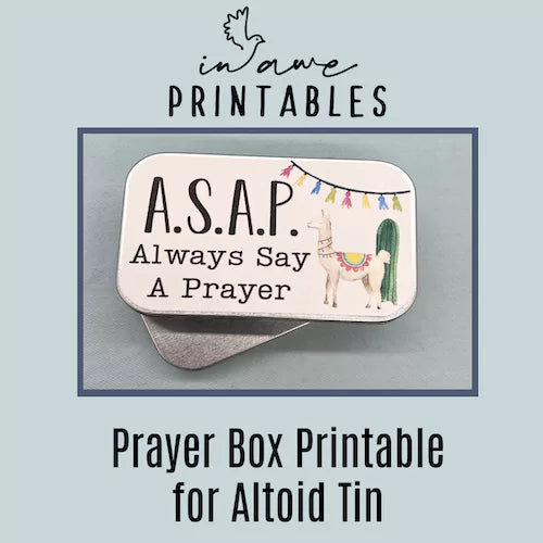 prayer box ideas with llama graphics for sunday school craft.