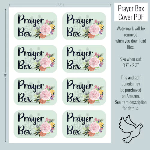 prayer box ideas pdf of cover with floral graphics.