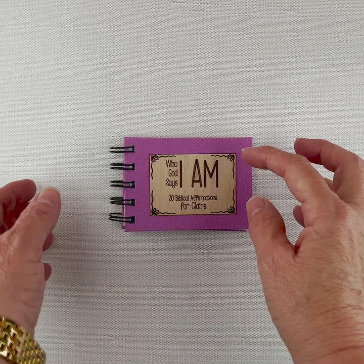 video of flip through 30 biblical affirmations personalized Christian gift