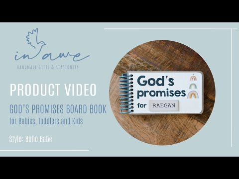 Christian baby gift, Boho styled God's Promise book YouTube product video.