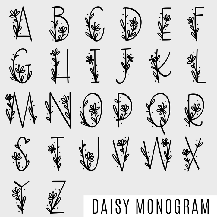 refillable address book personalized floral monogram alphabet sampler.
