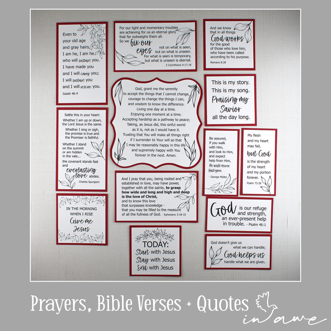 Serenity Prayer Christian Vision Board Kit – Inspirational Religious Wall Art & Gifts for Elderly - inAWE Handmade Gifts, Personalized Gifts, Spiritual Gifts 