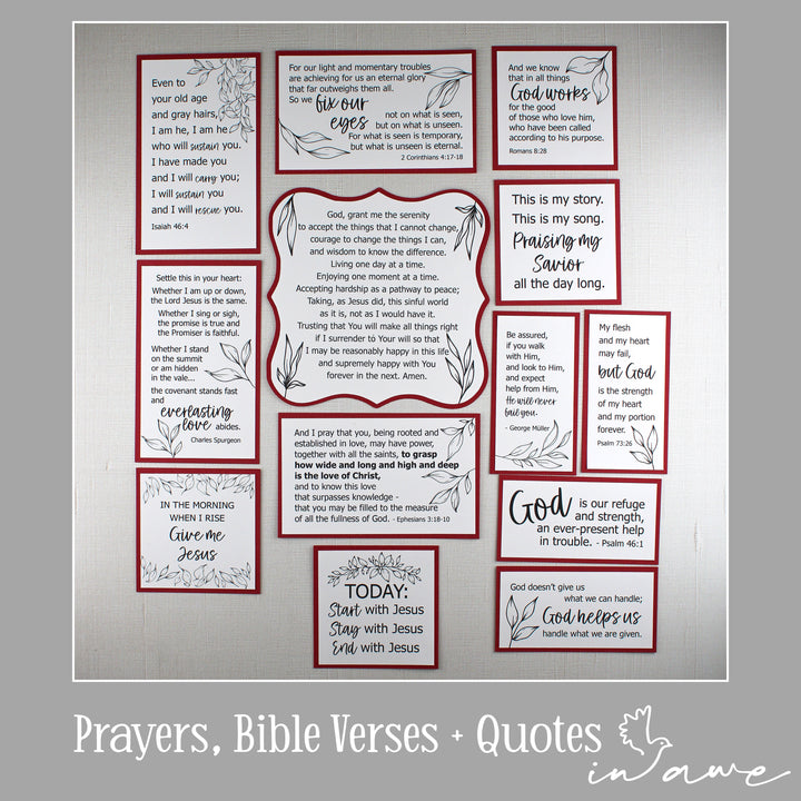 Serenity Prayer Christian Vision Board Kit – Inspirational Religious Wall Art & Gifts for Elderly - inAWE Handmade Gifts, Personalized Gifts, Spiritual Gifts 