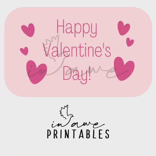 Valentine heart printable - happy valentine's day - png file digital download.