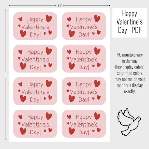 Happy Valentine's Day print out pdf to download. 