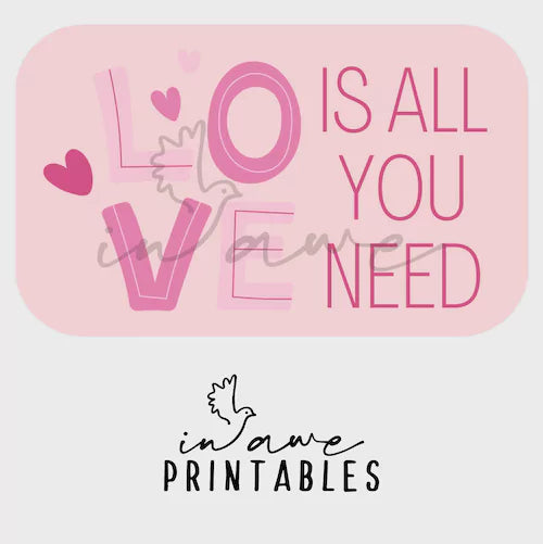 Valentine's Day crafts - png file - love is all you need in pink.
