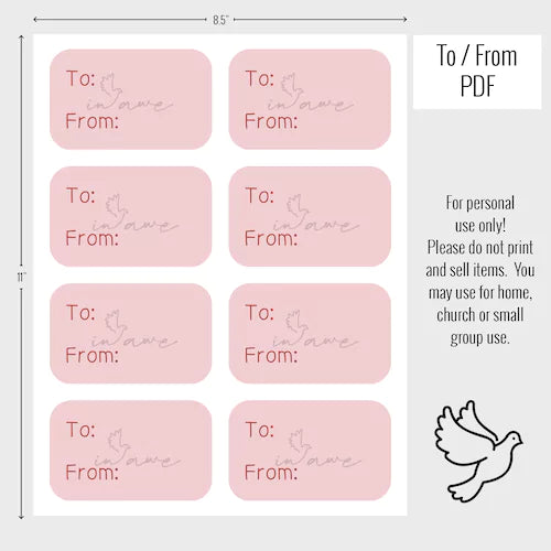 Kid craft for Valentine's Day - pdf printable with to from label.