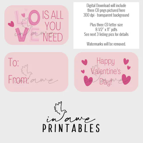 Download details for Valentine's day printable crafts from inawehandmade.