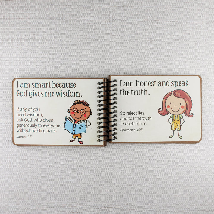 Bible affirmations for children teaching wisdom from God and the importance of honesty and telling the truth.